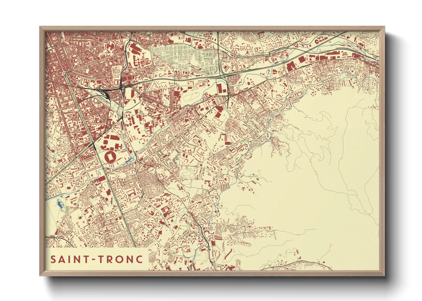 Une affiche de carte sur Saint-Tronc