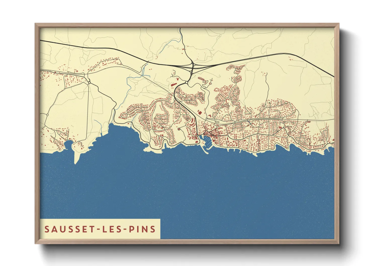 Une affiche de carte sur Sausset-les-Pins