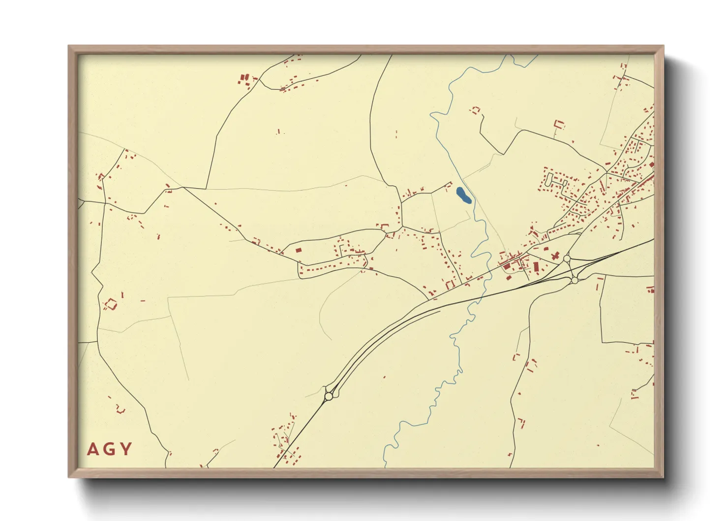 Une affiche de carte sur Agy