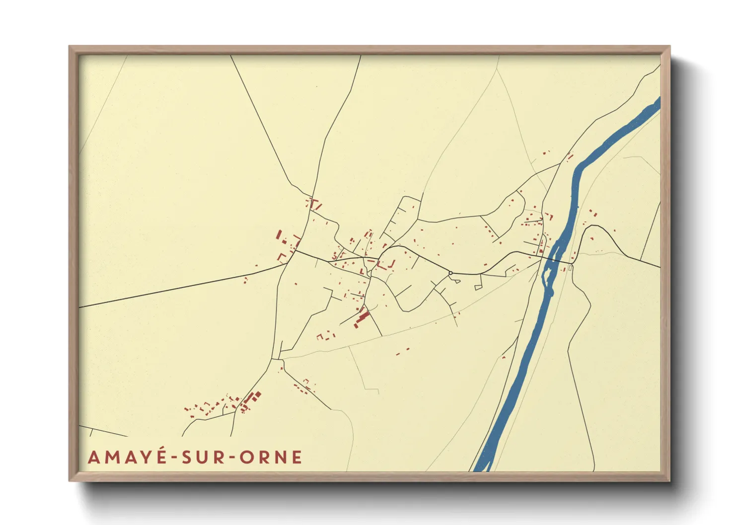 Une affiche de carte sur Amayé-sur-Orne
