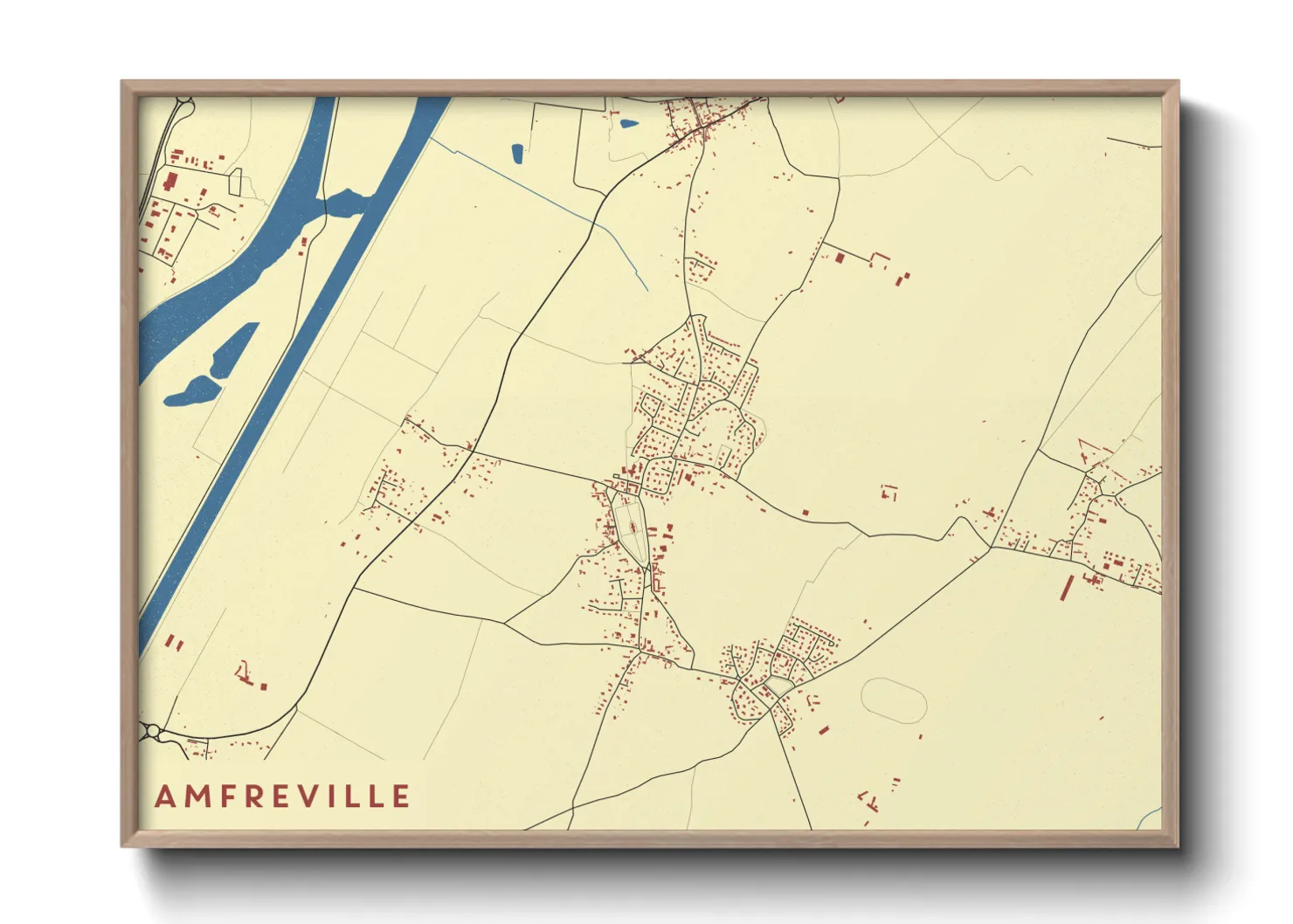 Une affiche de carte sur Amfreville