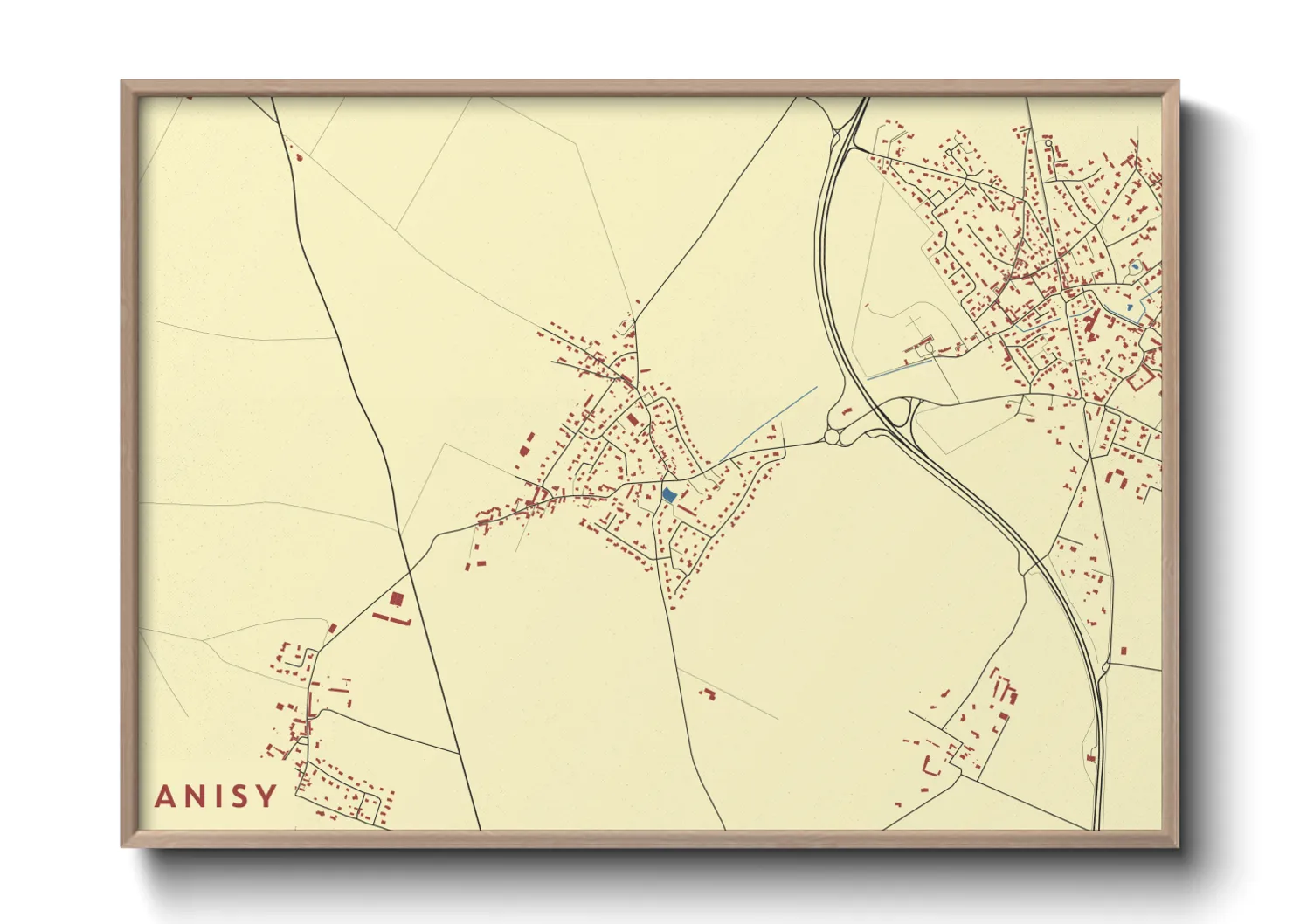 Une affiche de carte sur Anisy