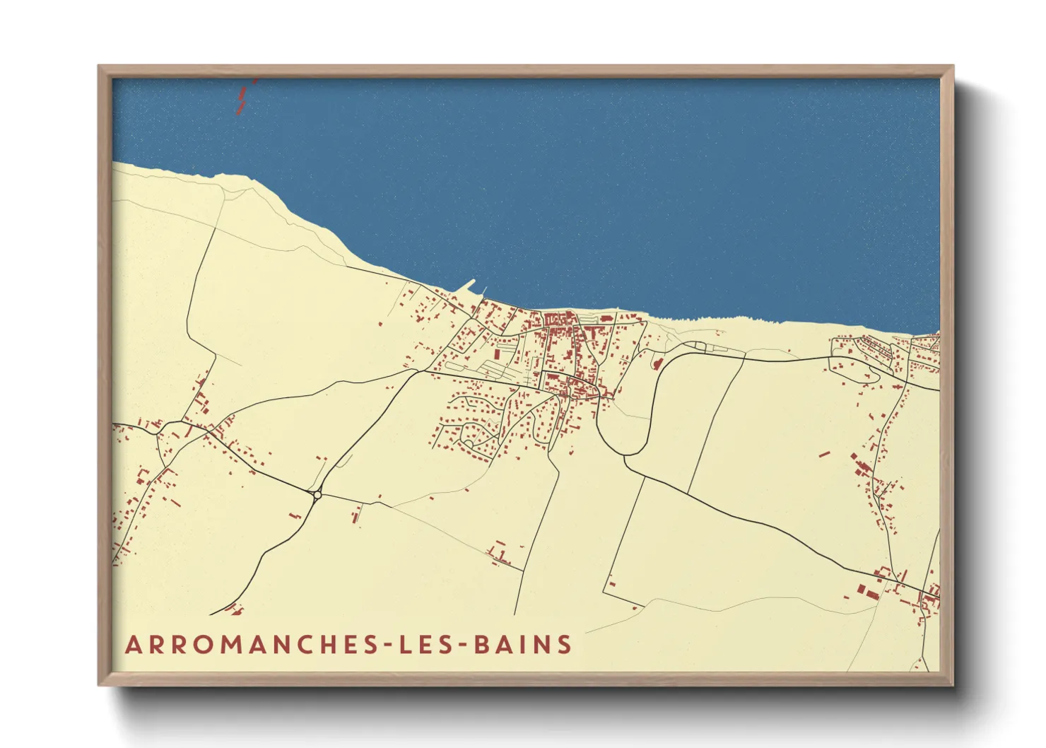 Une affiche de carte sur Arromanches-les-Bains