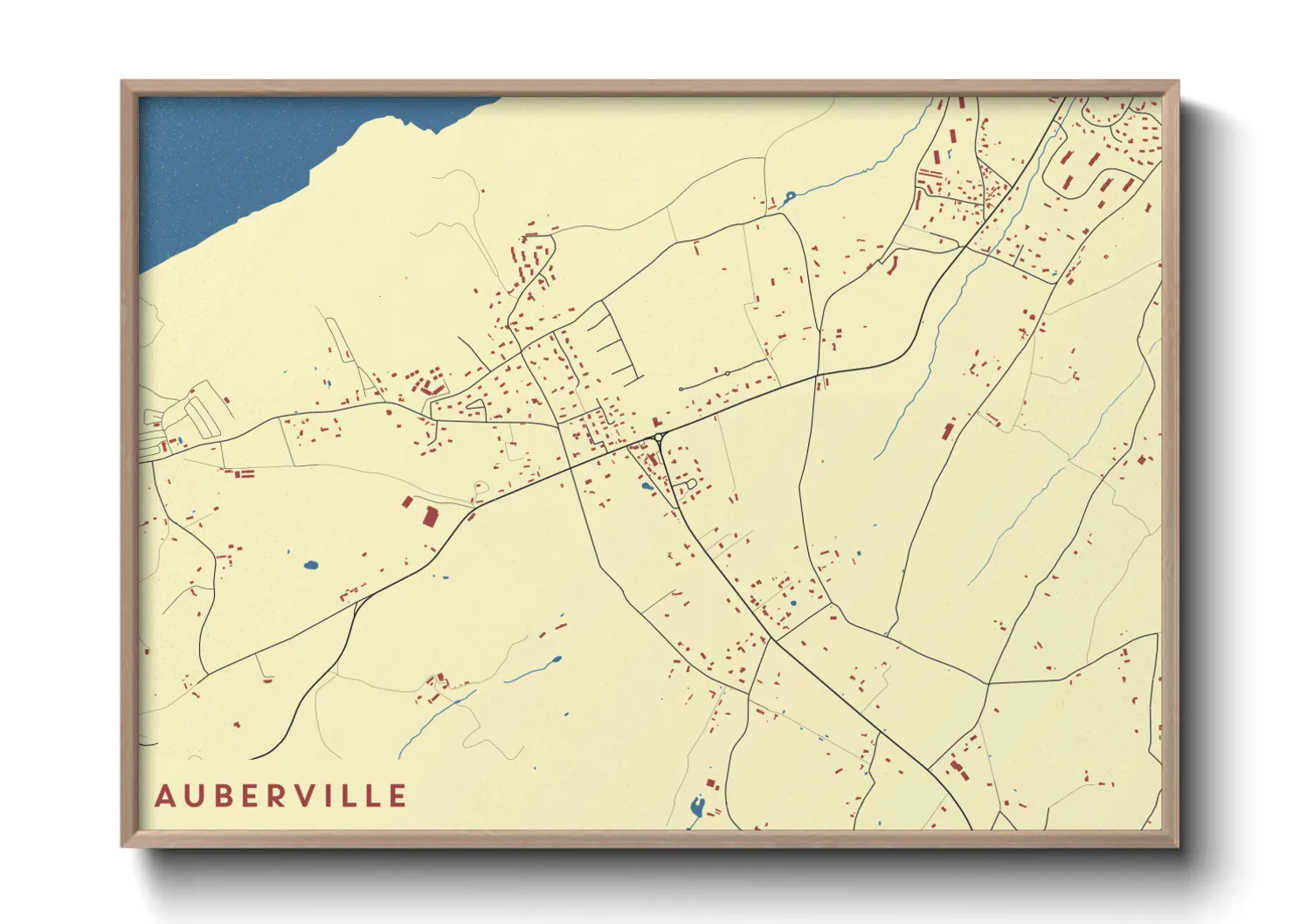 Une affiche de carte sur Auberville