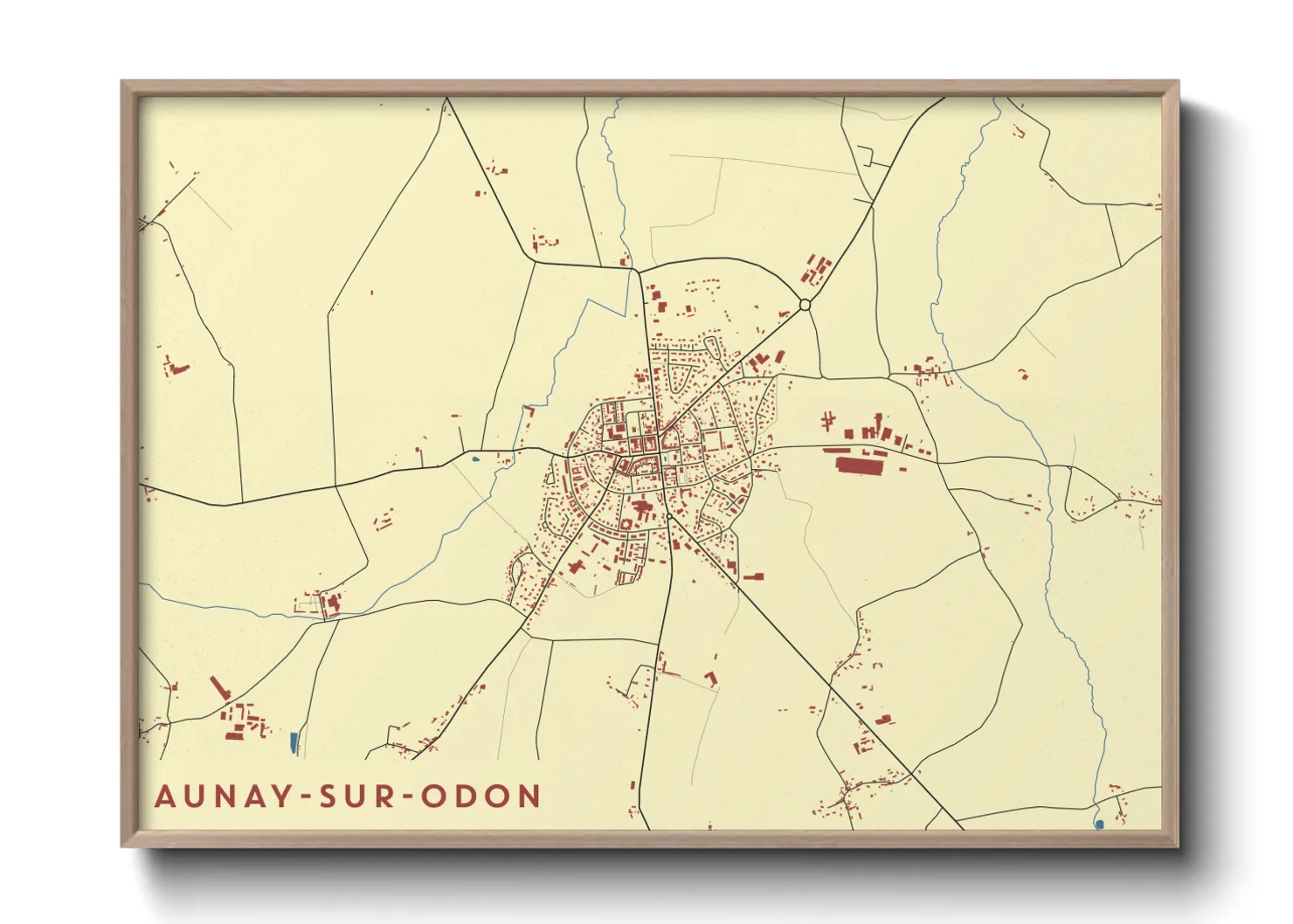 Une affiche de carte sur Aunay-sur-Odon