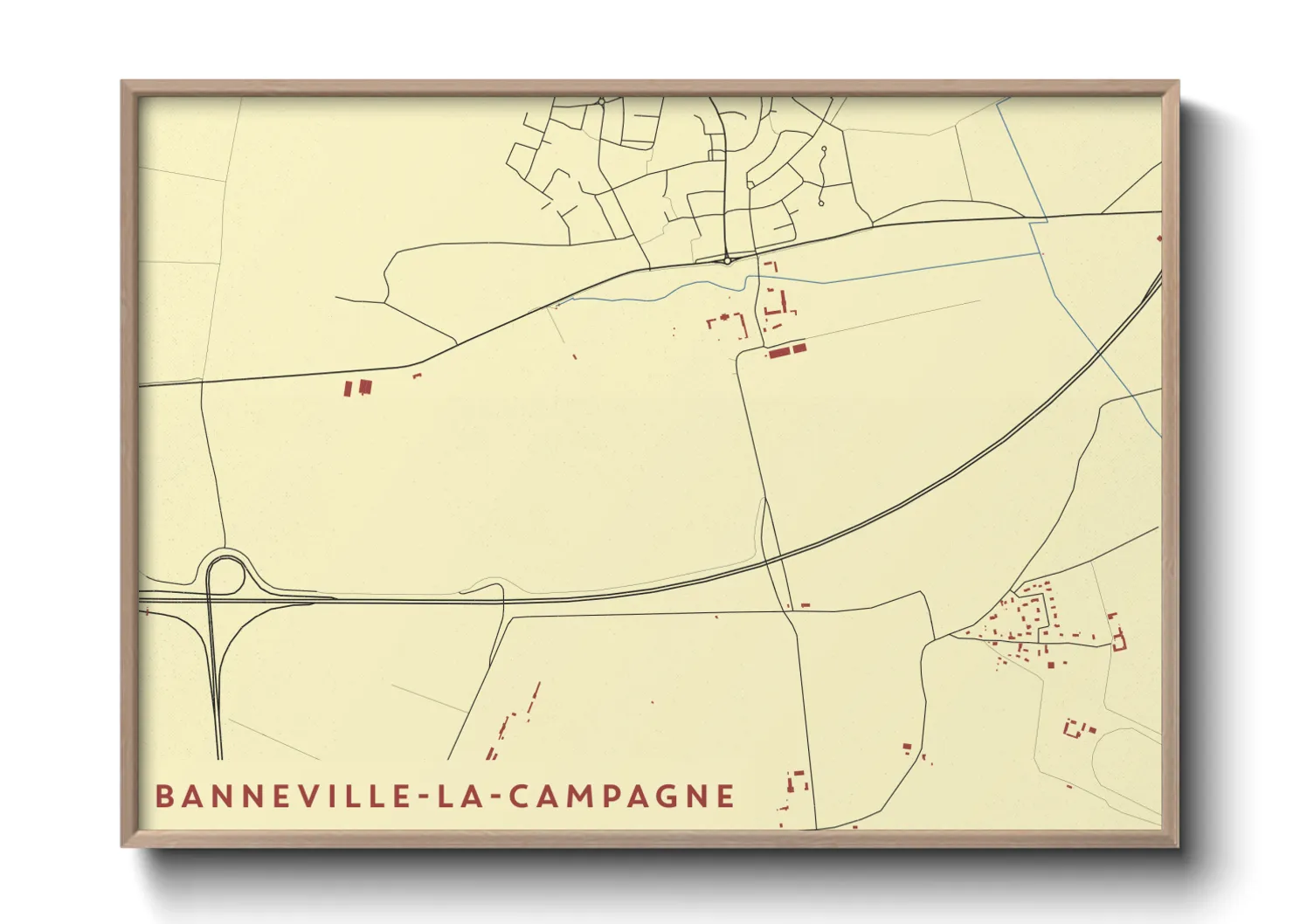 Une affiche de carte sur Banneville-la-Campagne