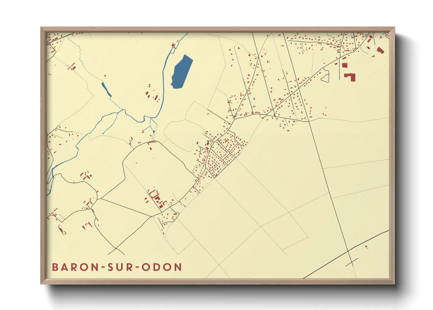 Une affiche de carte sur Baron-sur-Odon