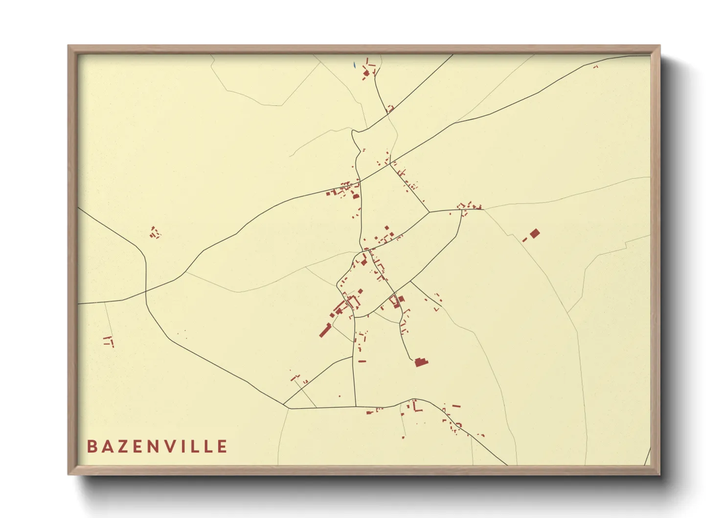 Une affiche de carte sur Bazenville