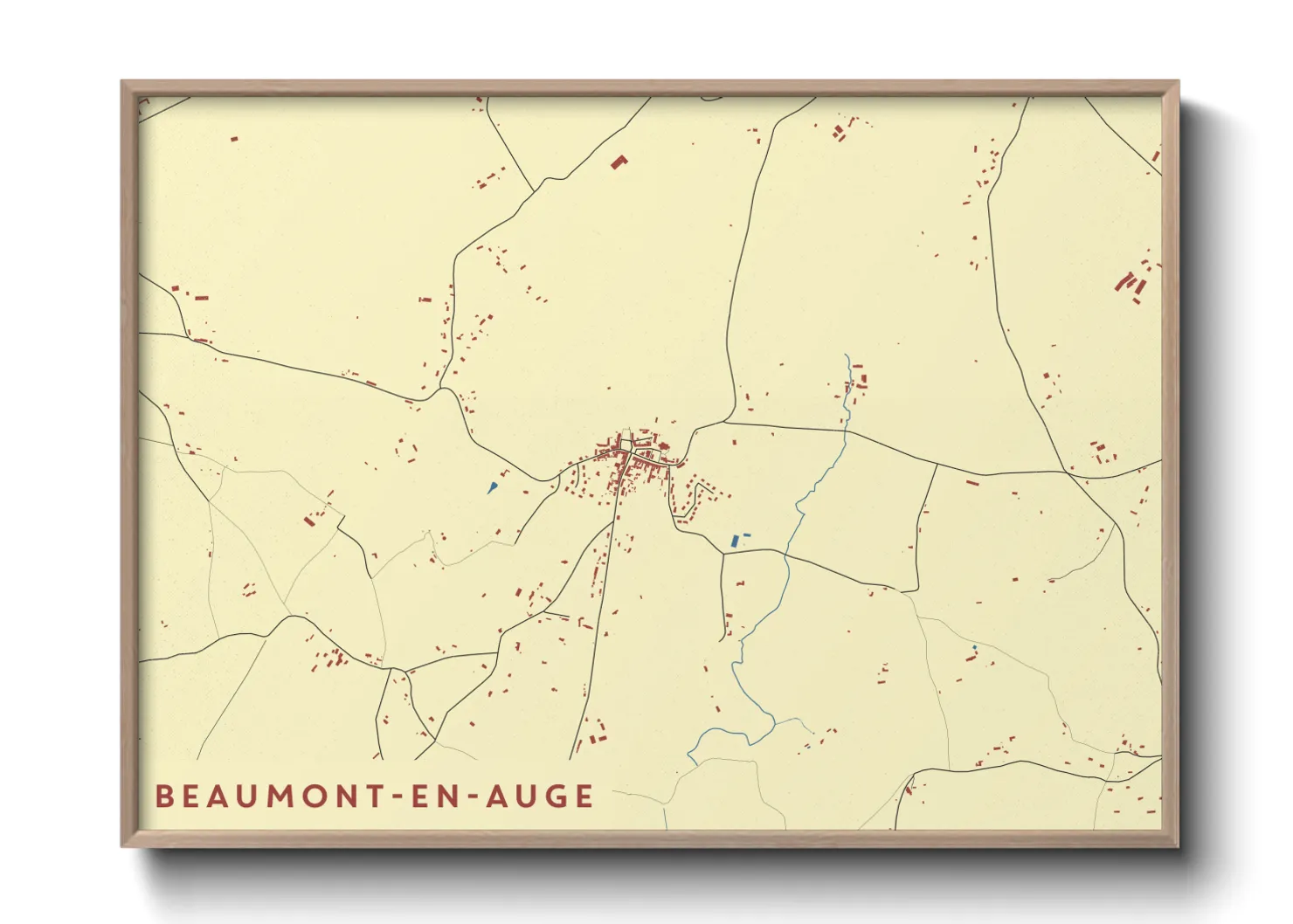 Une affiche de carte sur Beaumont-en-Auge