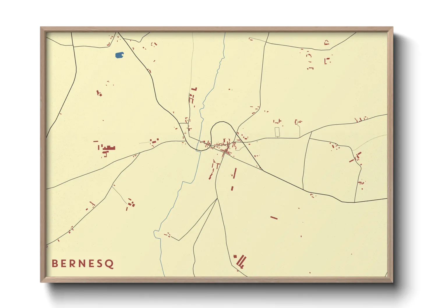 Une affiche de carte sur Bernesq
