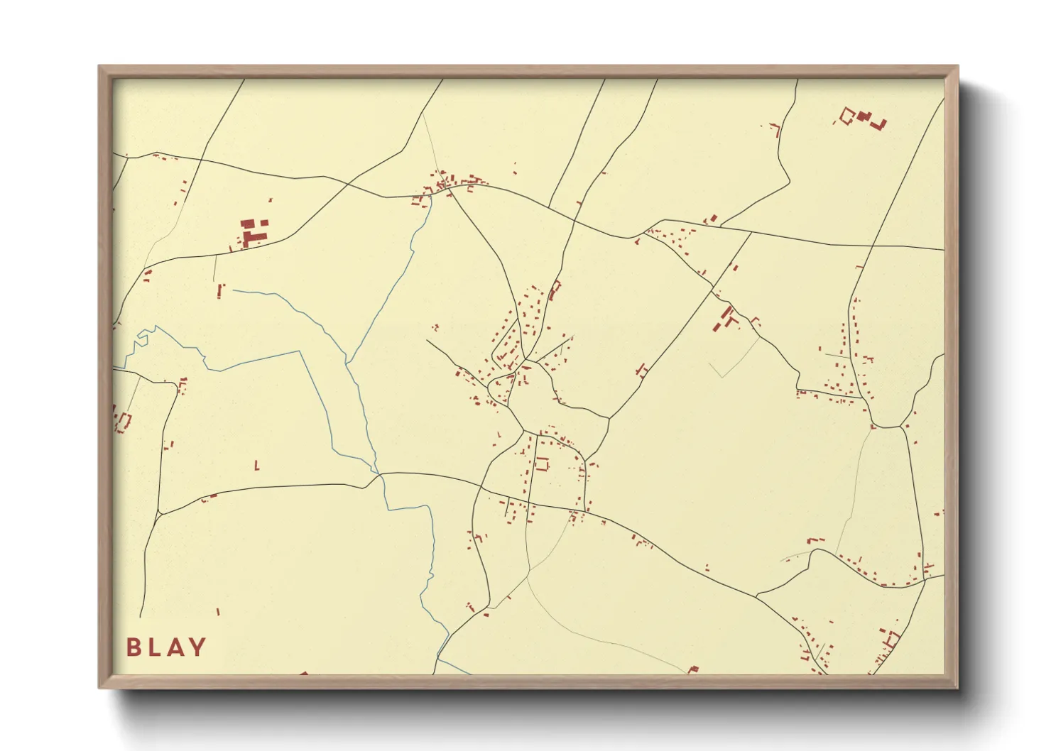 Une affiche de carte sur Blay