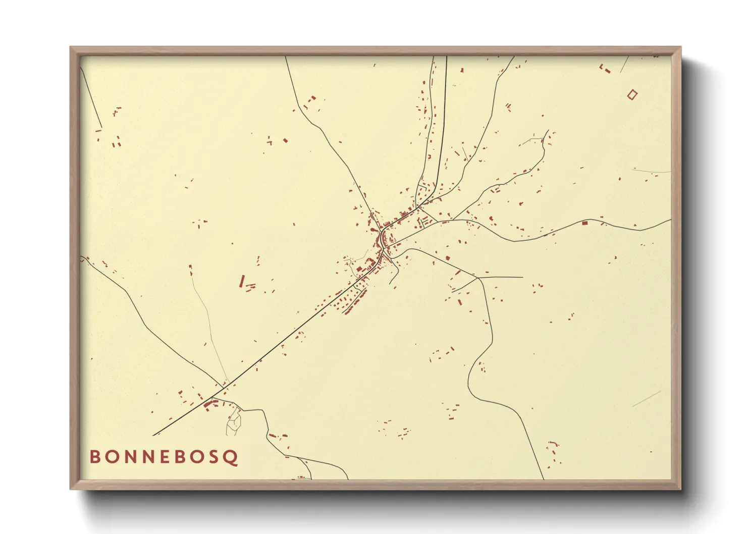 Une affiche de carte sur Bonnebosq