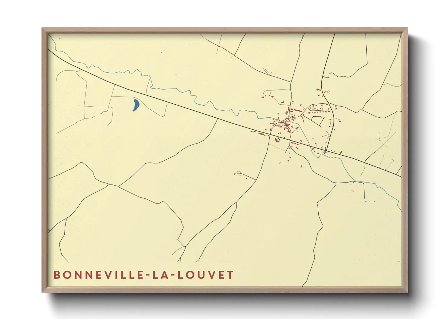 Une affiche de carte sur Bonneville-la-Louvet