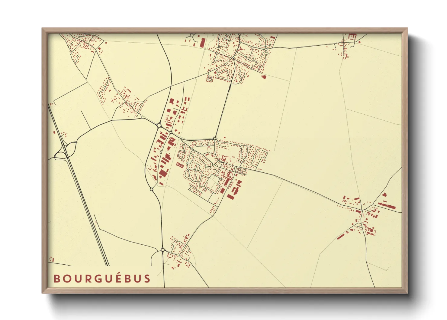 Une affiche de carte sur Bourguébus
