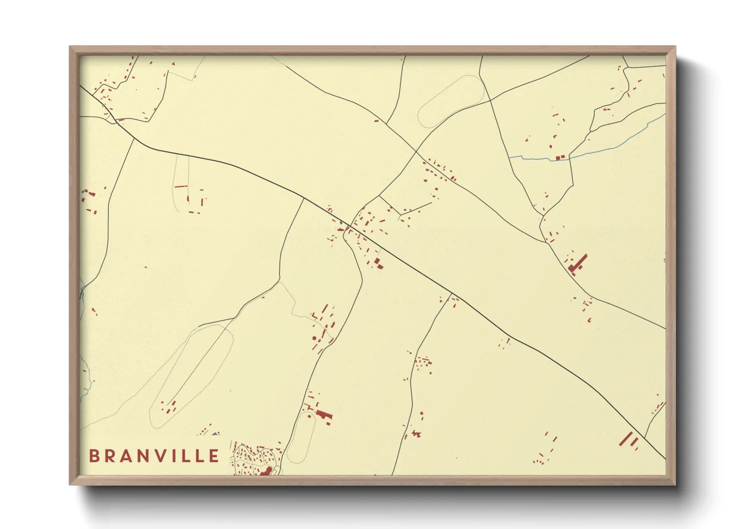 Une affiche de carte sur Branville