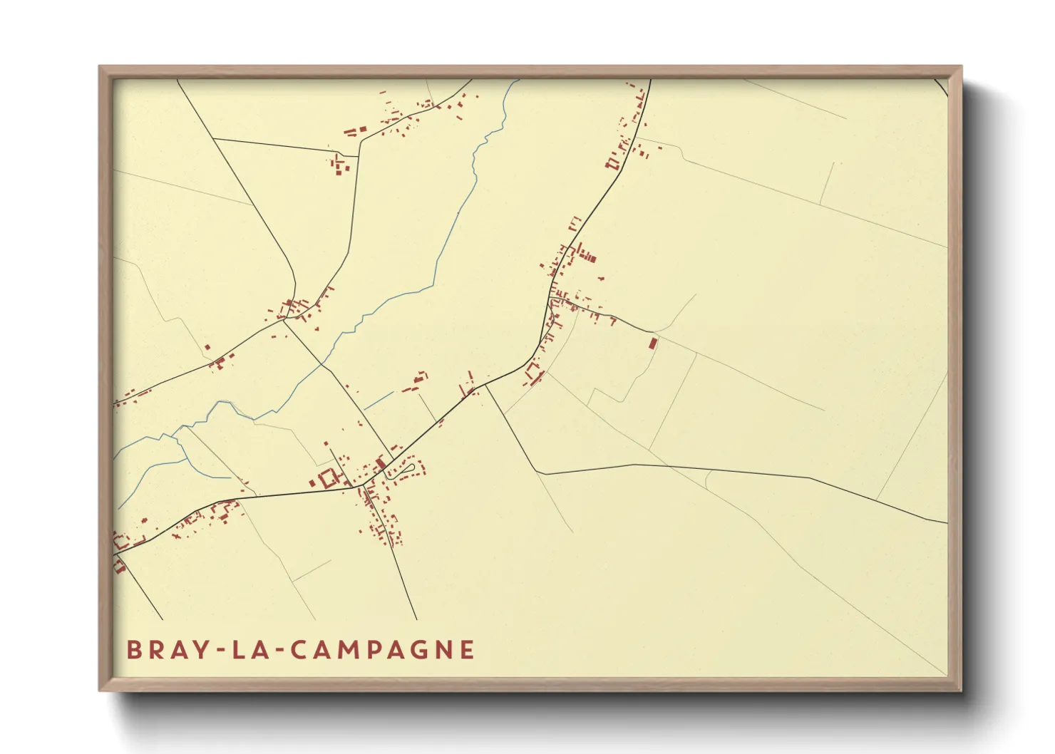 Une affiche de carte sur Bray-la-Campagne