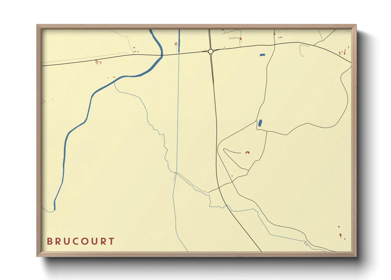 Une affiche de carte sur Brucourt