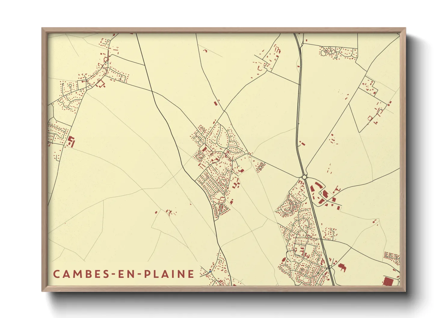 Une affiche de carte sur Cambes-en-Plaine