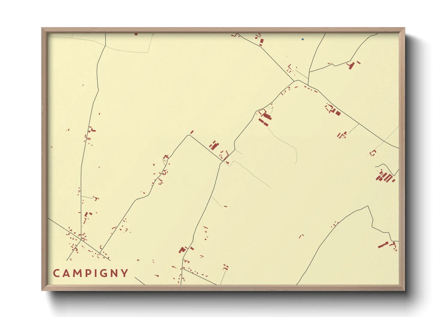 Une affiche de carte sur Campigny