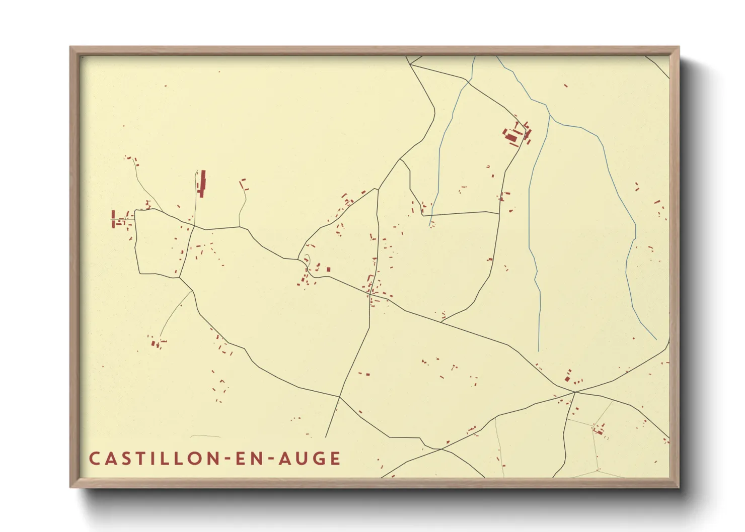Une affiche de carte sur Castillon-en-Auge