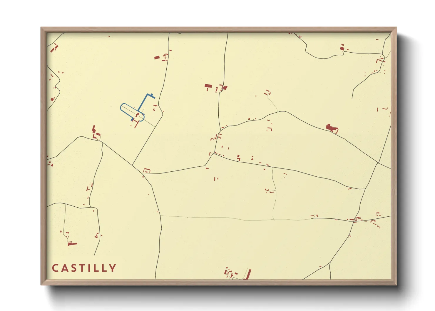 Une affiche de carte sur Castilly