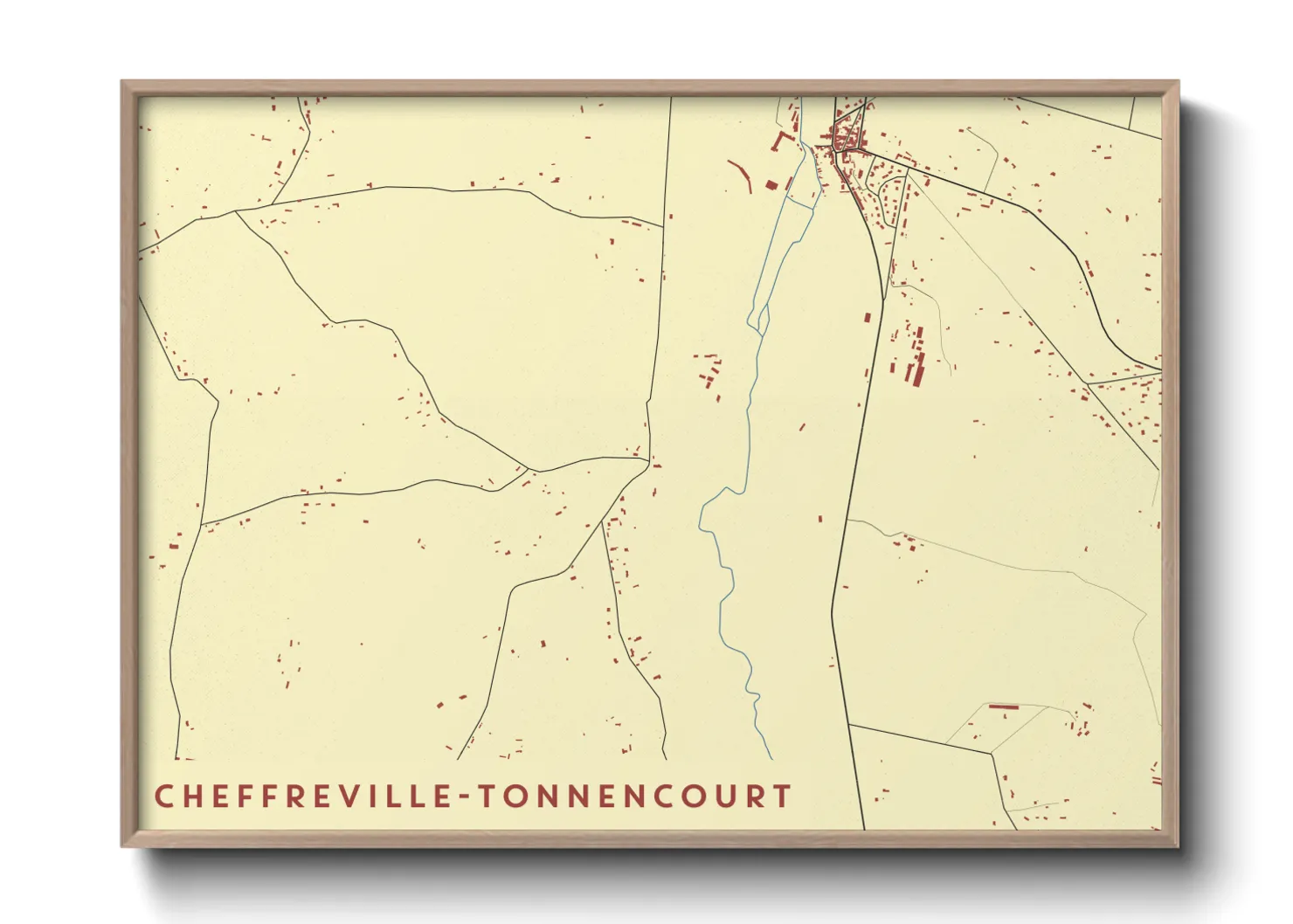 Une affiche de carte sur Cheffreville-Tonnencourt