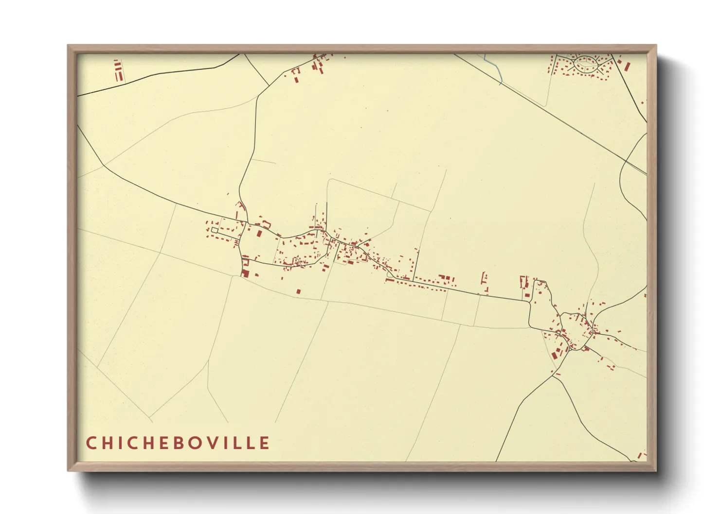 Une affiche de carte sur Chicheboville