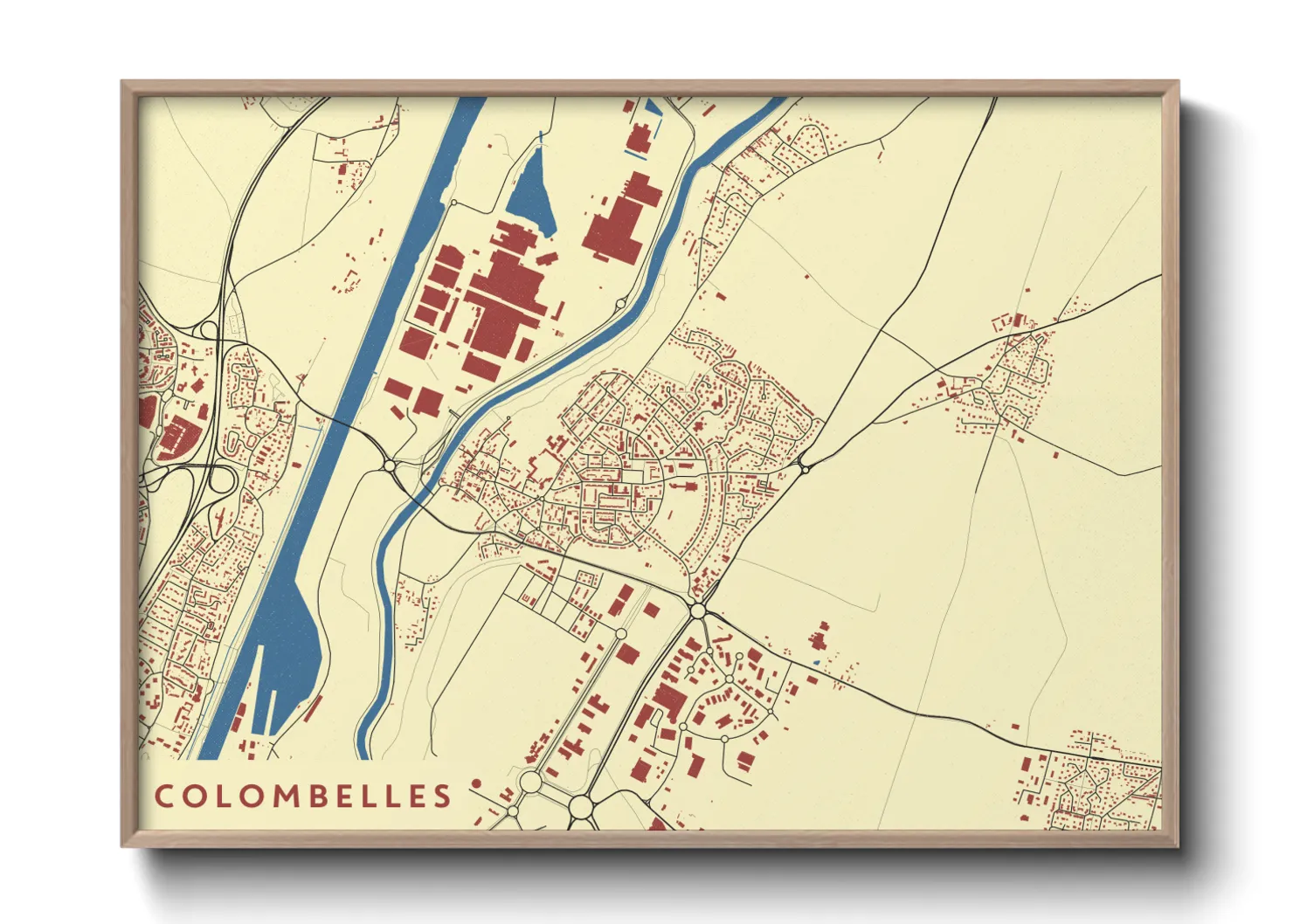 Une affiche de carte sur Colombelles