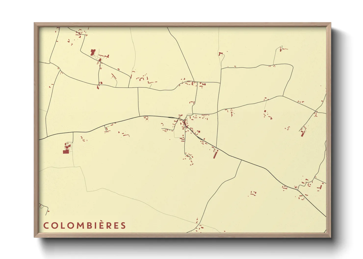 Une affiche de carte sur Colombières