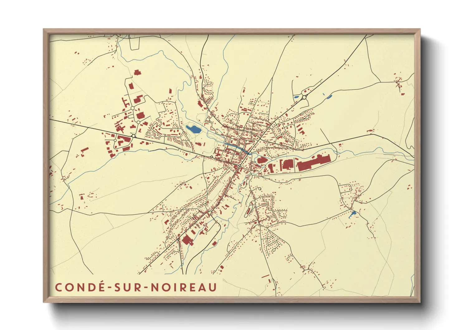 Une affiche de carte sur Condé-sur-Noireau