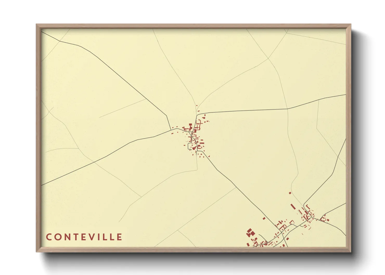 Une affiche de carte sur Conteville