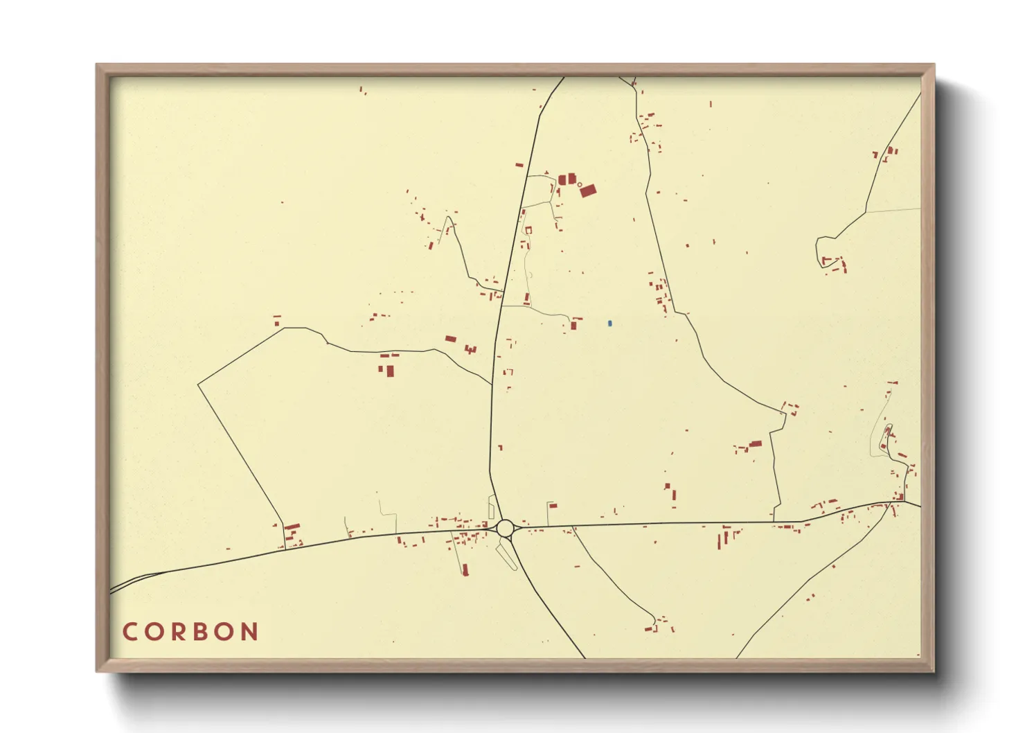 Une affiche de carte sur Corbon