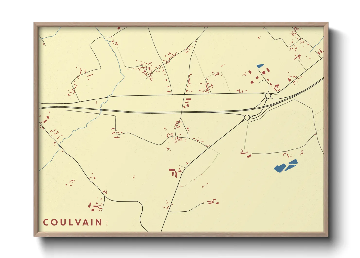 Une affiche de carte sur Coulvain