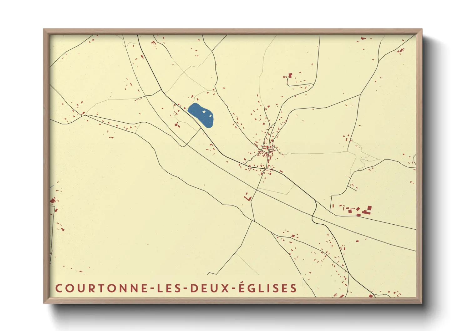 Une affiche de carte sur Courtonne-les-Deux-Églises