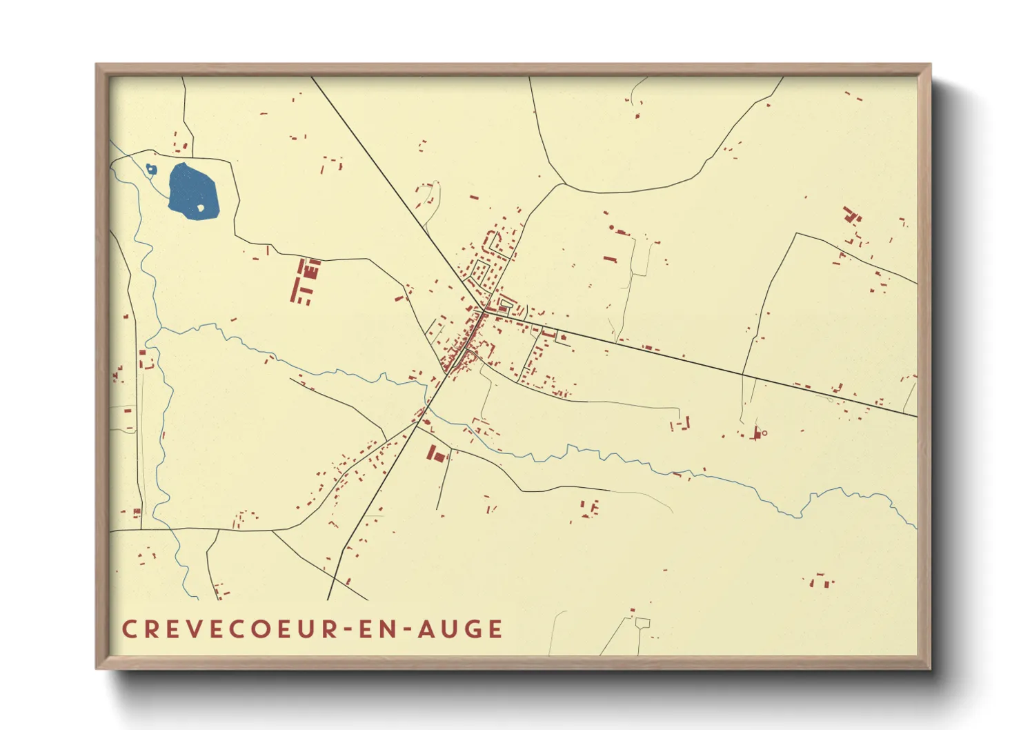 Une affiche de carte sur Crevecoeur-en-Auge