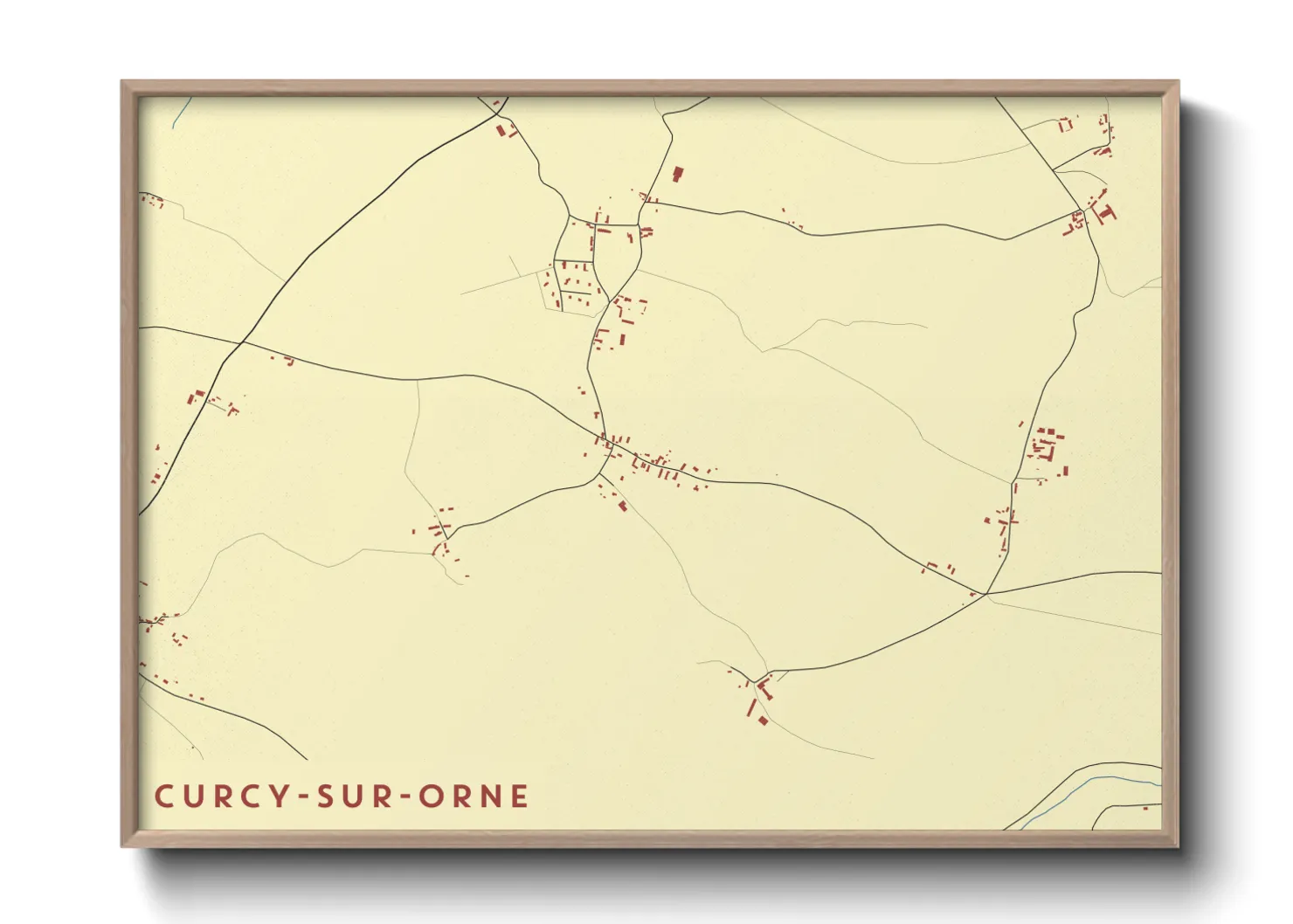Une affiche de carte sur Curcy-sur-Orne