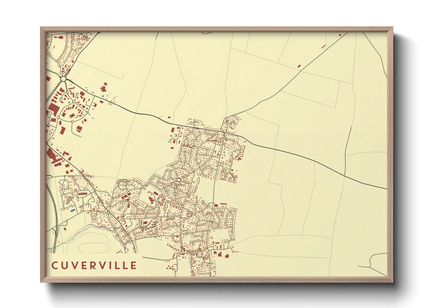 Une affiche de carte sur Cuverville