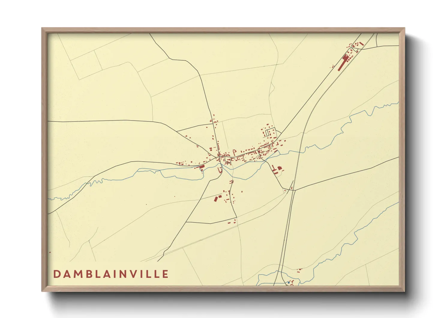 Une affiche de carte sur Damblainville