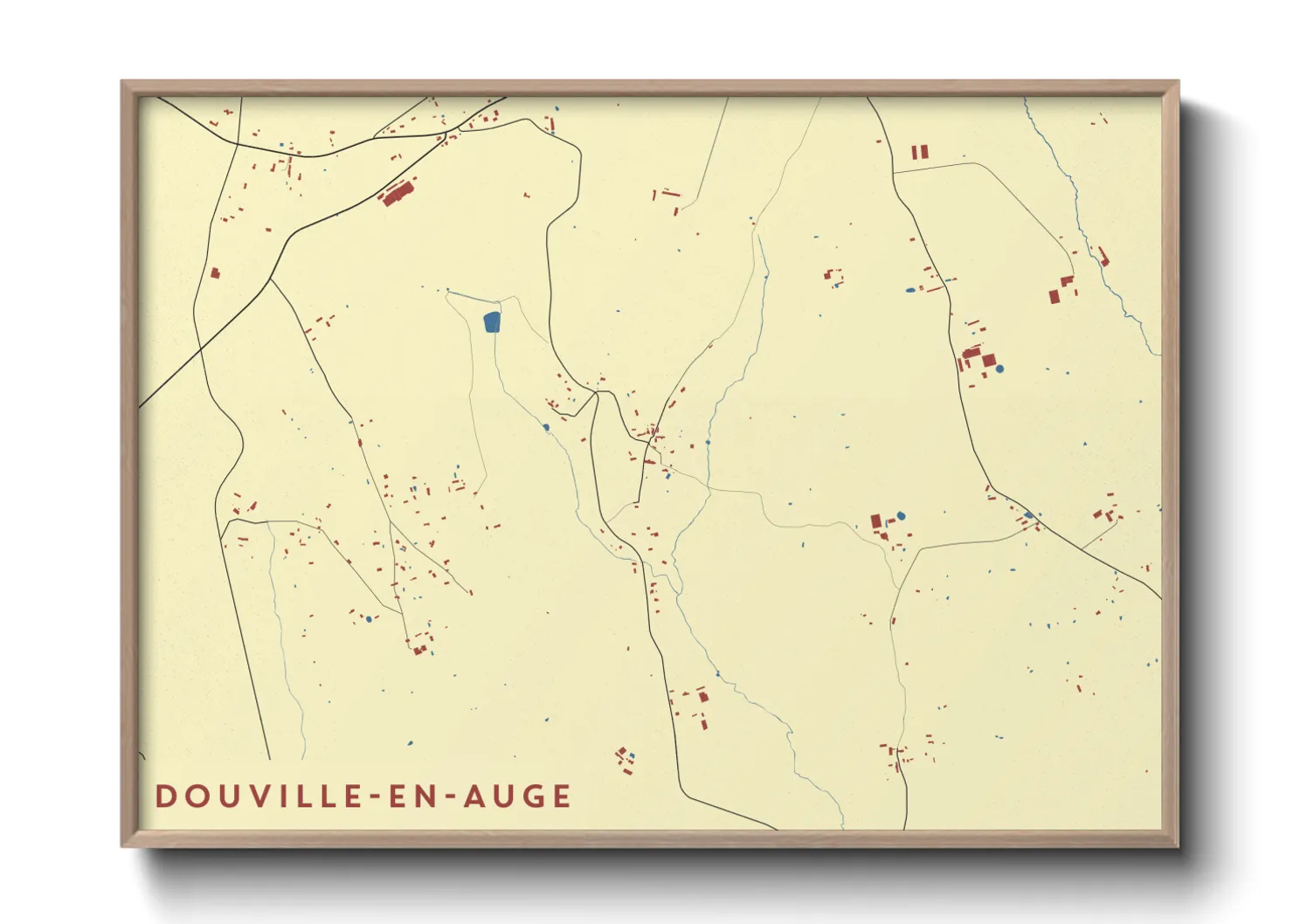 Une affiche de carte sur Douville-en-Auge