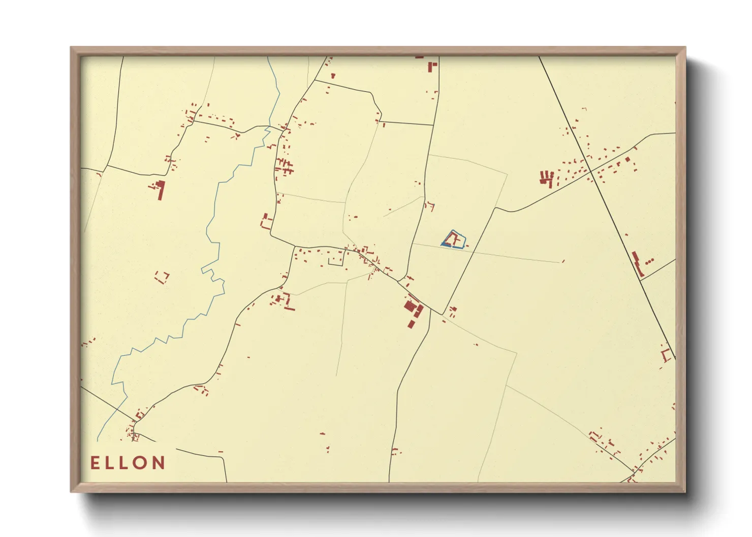 Une affiche de carte sur Ellon