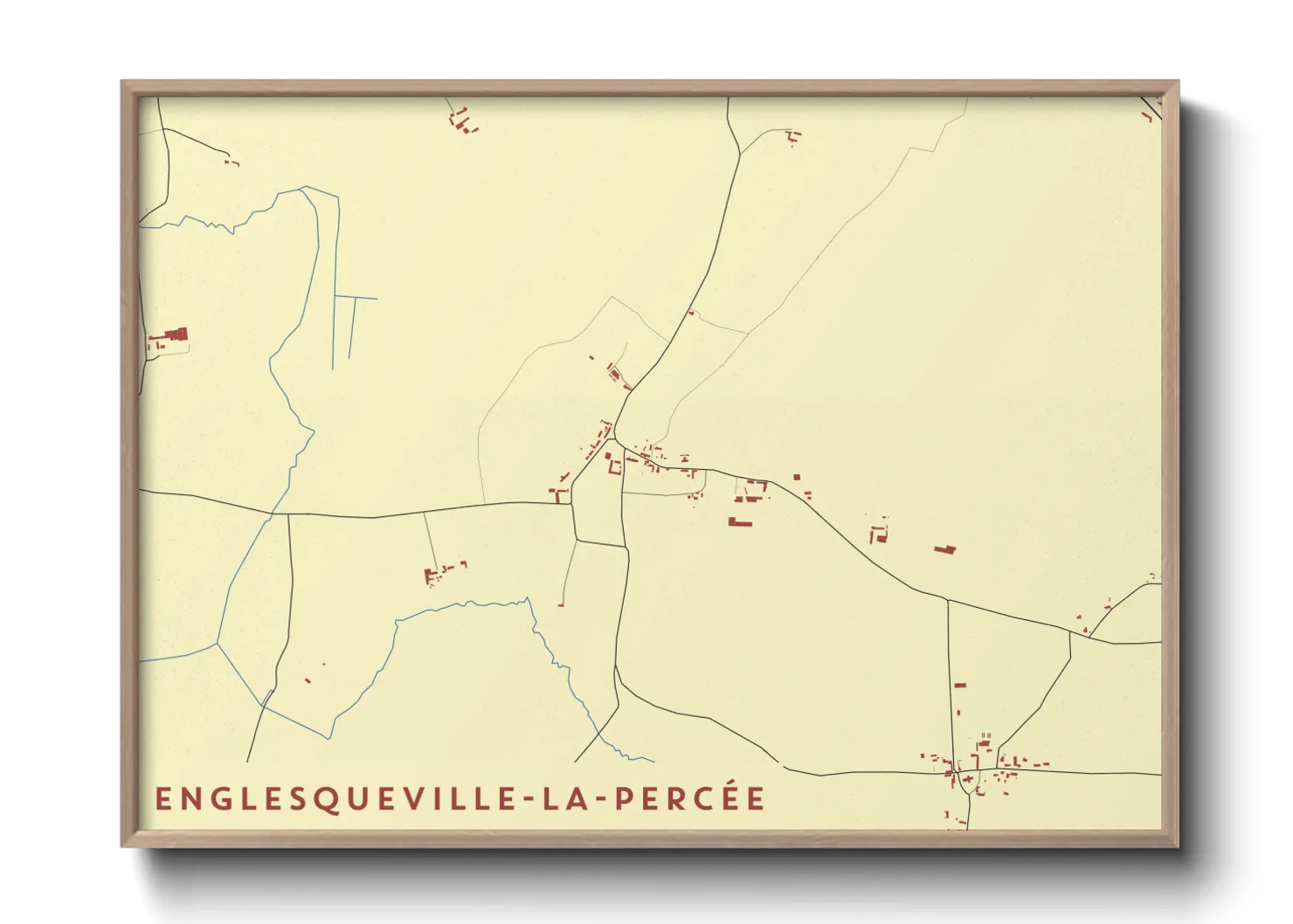 Une affiche de carte sur Englesqueville-la-Percée