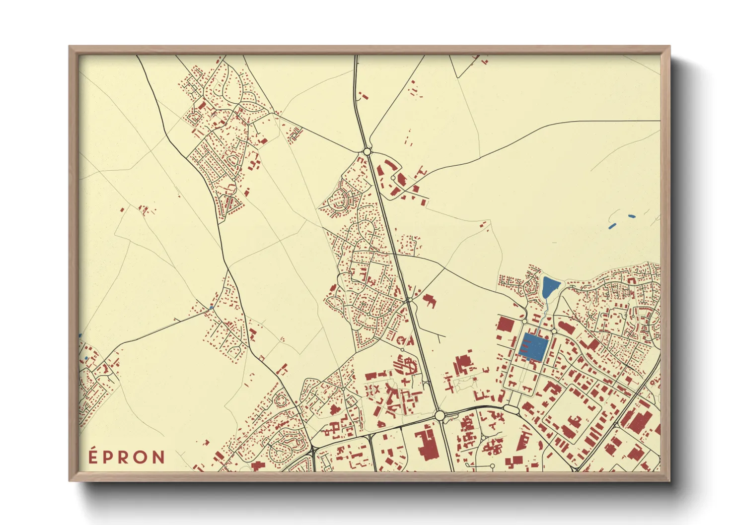 Une affiche de carte sur Épron