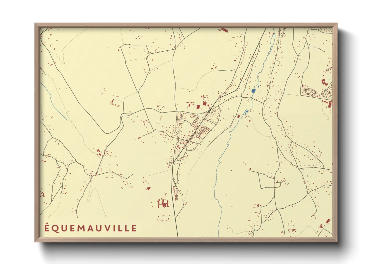 Une affiche de carte sur Équemauville