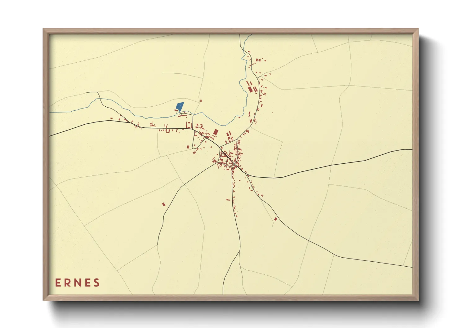 Une affiche de carte sur Ernes