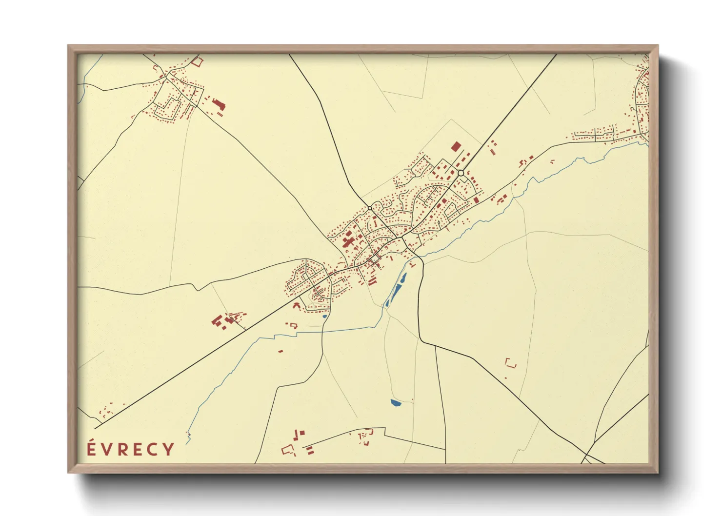 Une affiche de carte sur Évrecy
