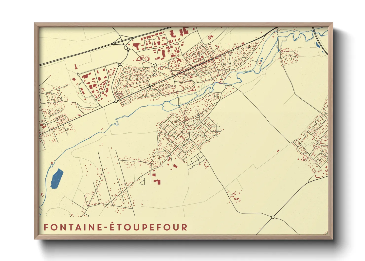 Une affiche de carte sur Fontaine-Étoupefour