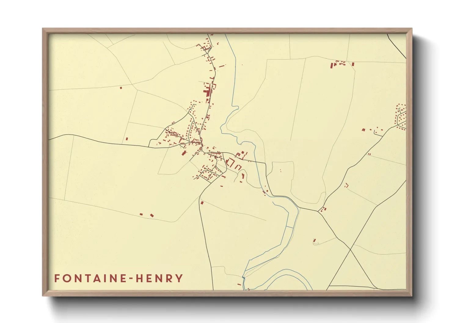 Une affiche de carte sur Fontaine-Henry