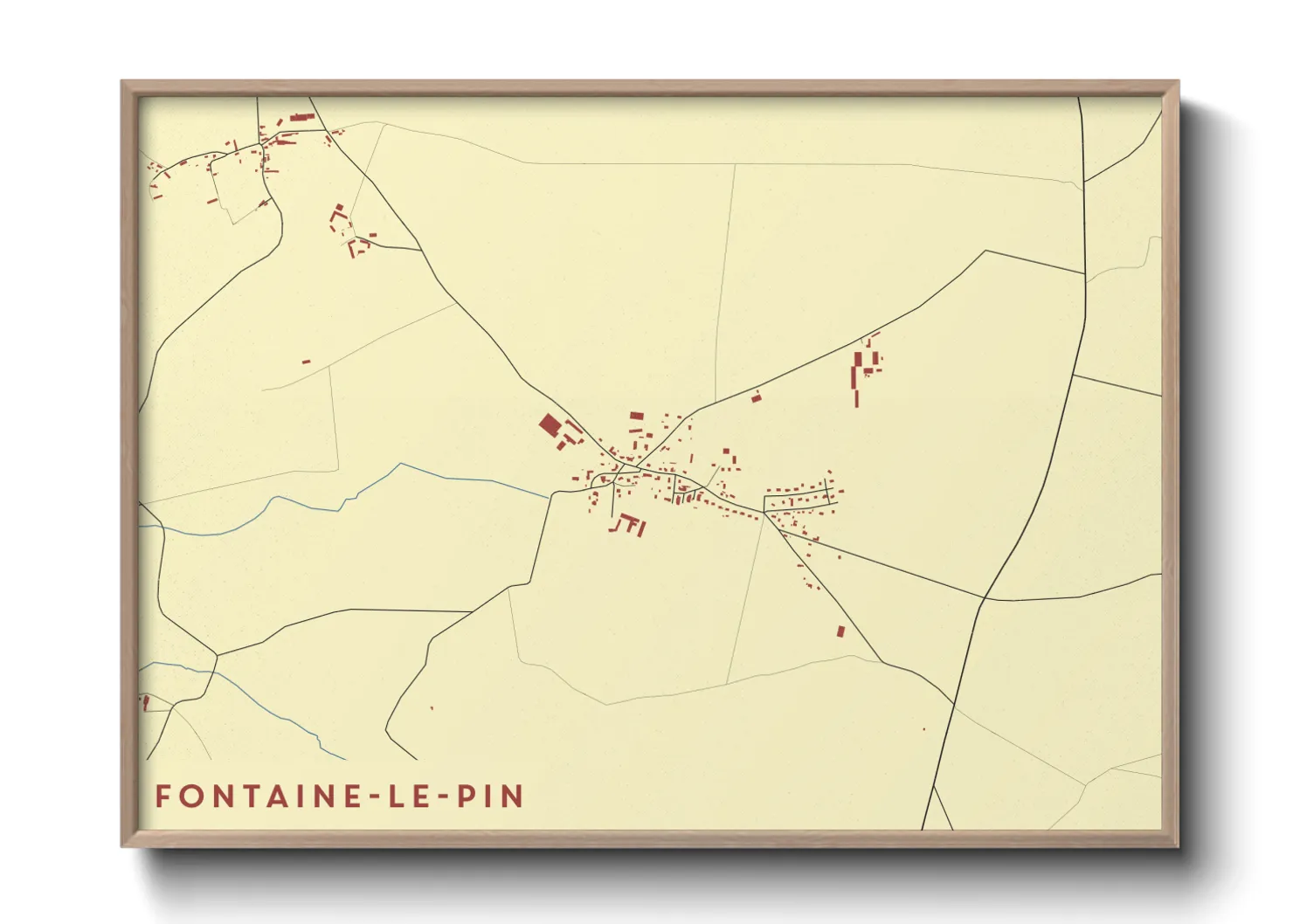 Une affiche de carte sur Fontaine-le-Pin
