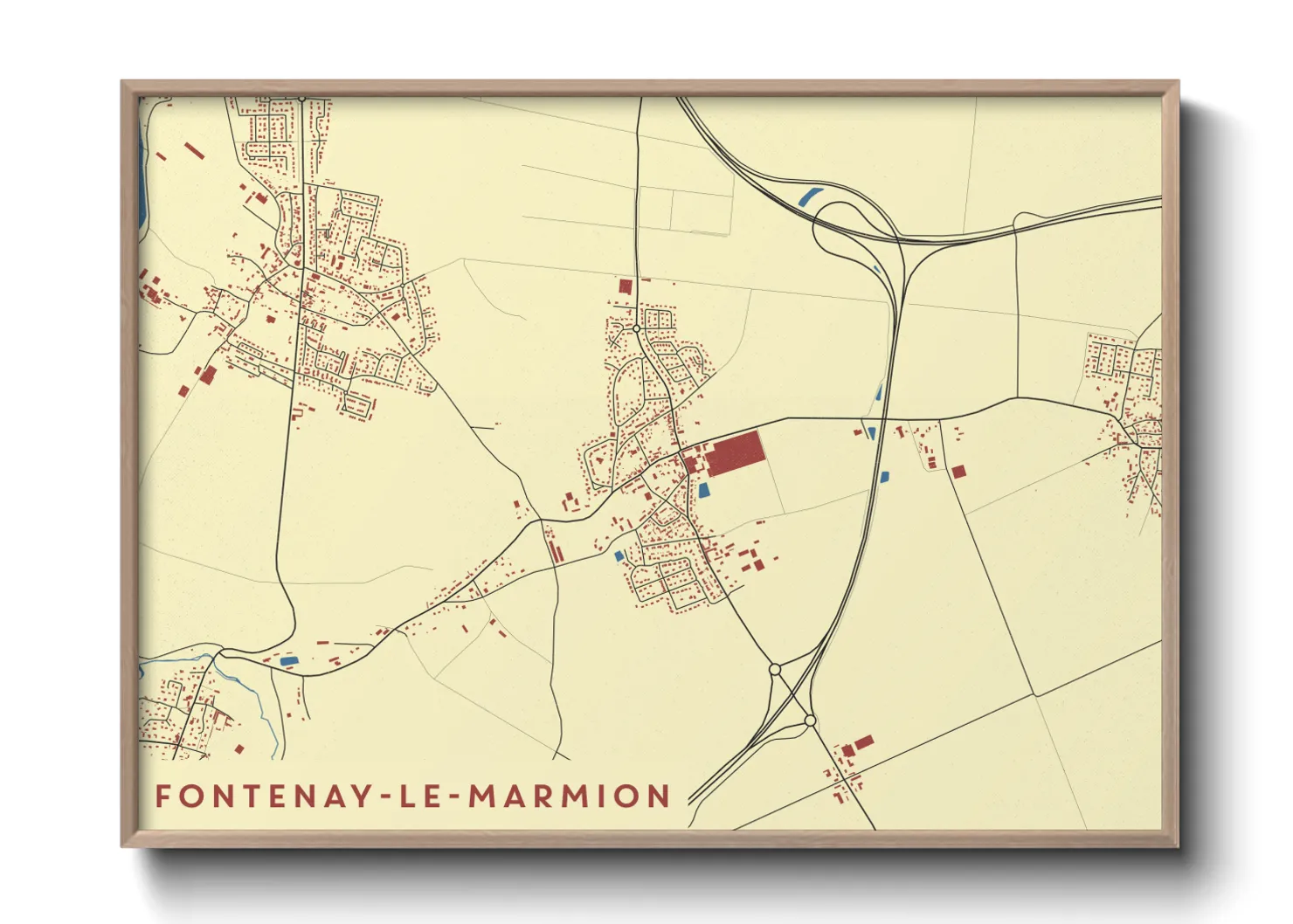 Une affiche de carte sur Fontenay-le-Marmion
