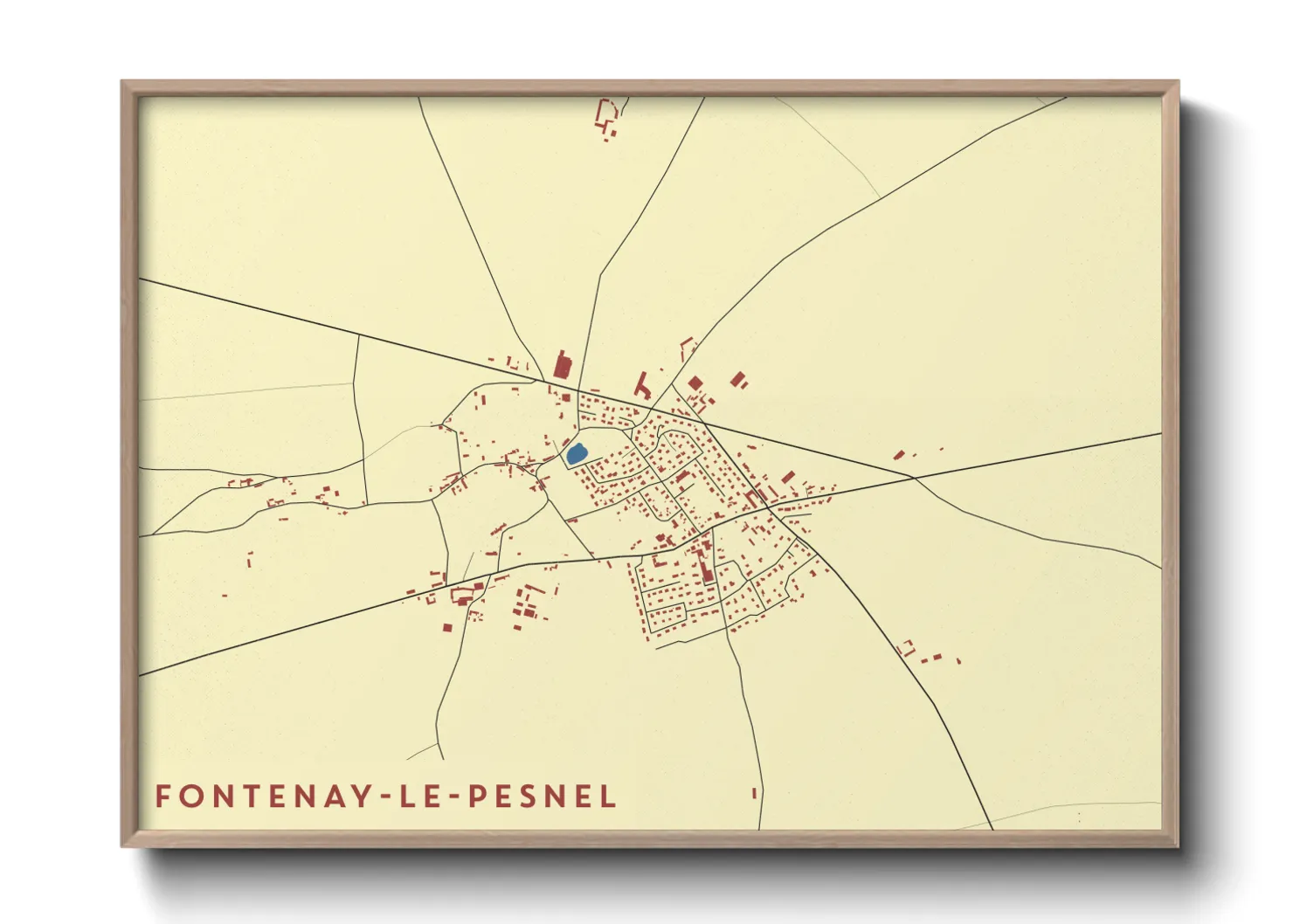Une affiche de carte sur Fontenay-le-Pesnel